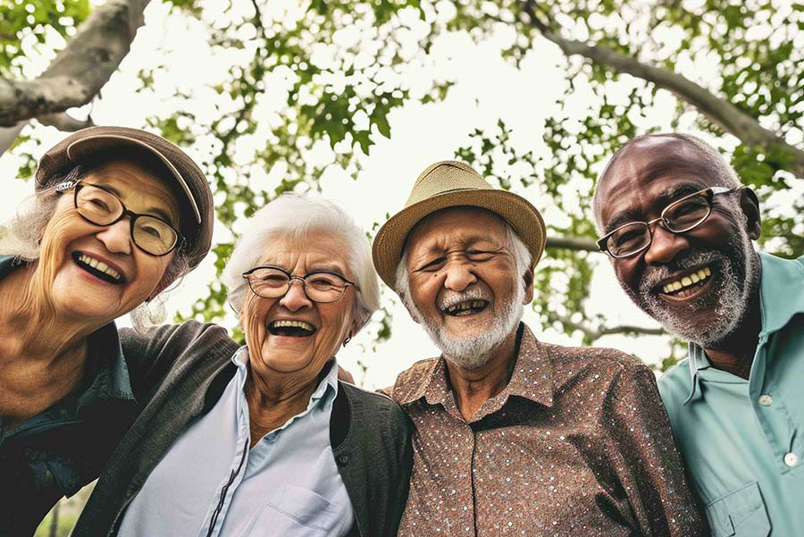 Group of old aged people laughing together