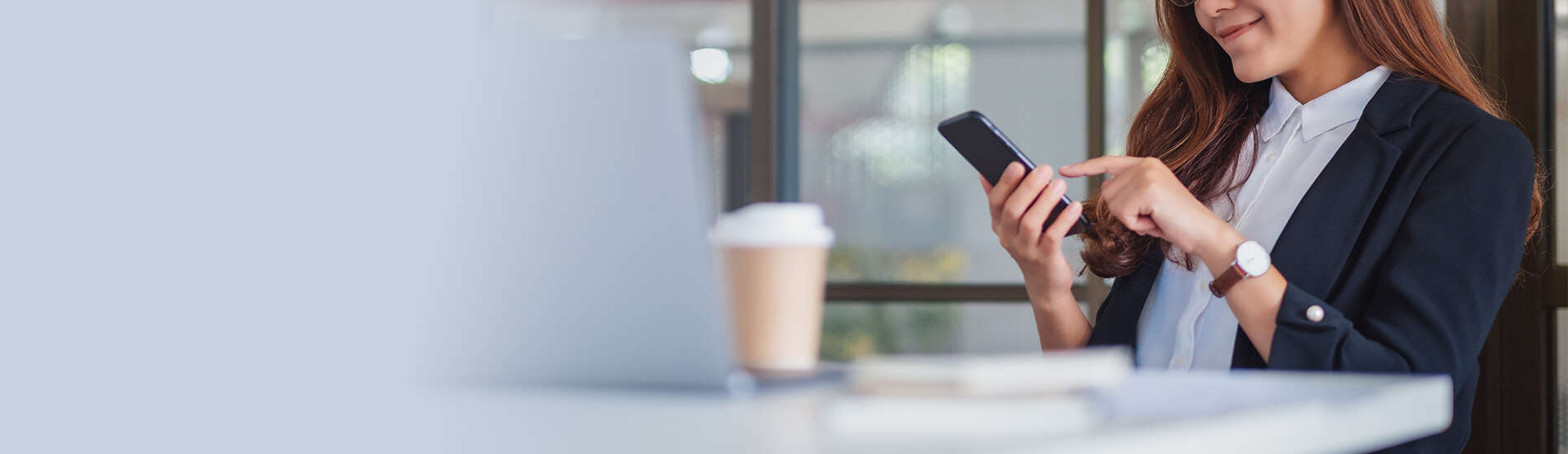 Woman looking at her cellphone