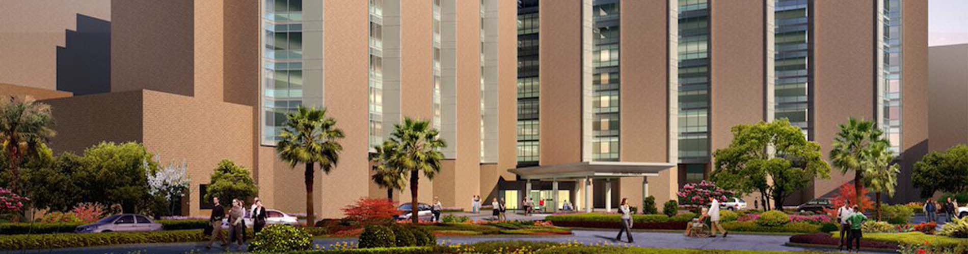 Rendered drawing of John Sealy Hospital