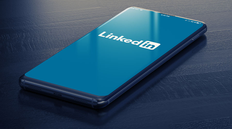 Linkedin on Smartphone Screen. Linkedin - Most Popular Messenger for Communication Between People in Internet. 3D Illustration