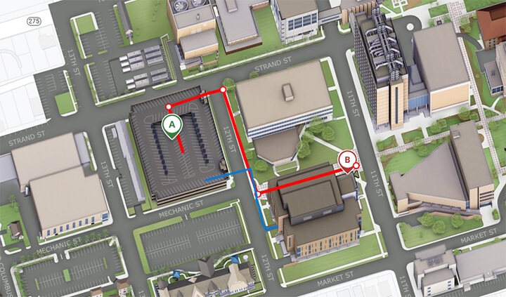 UTMB parking map to HEC