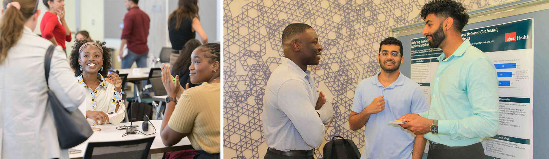 students interacting at a research event