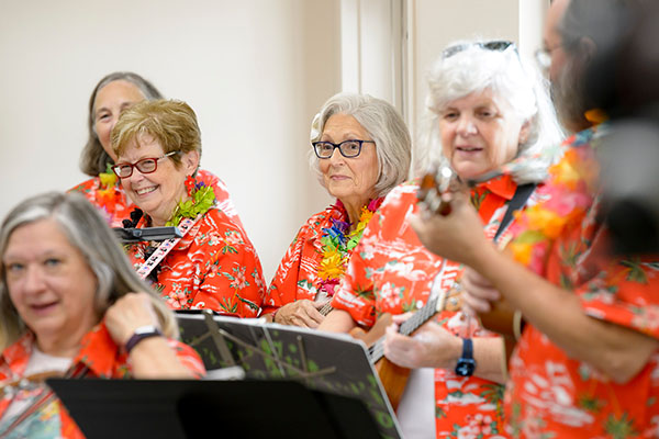 Group playing Ukuleles