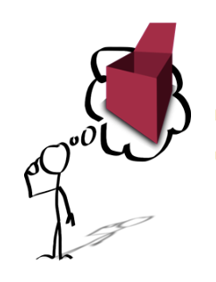 image of stick-figure thinking of a box